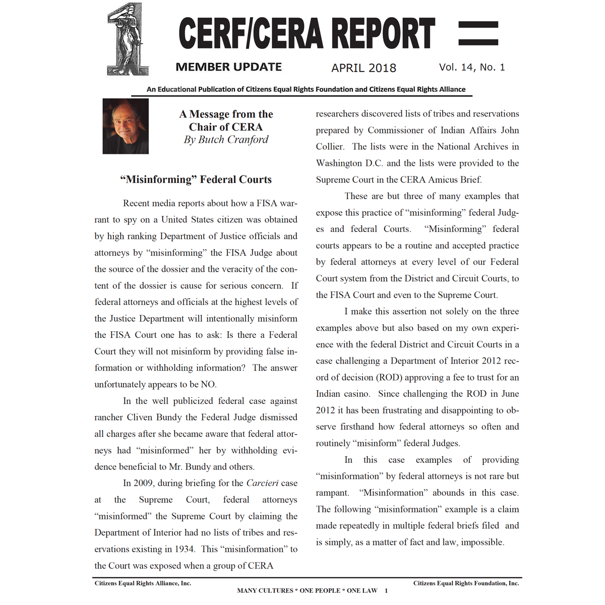 CERA CERF UPDATES NEWSLETTER