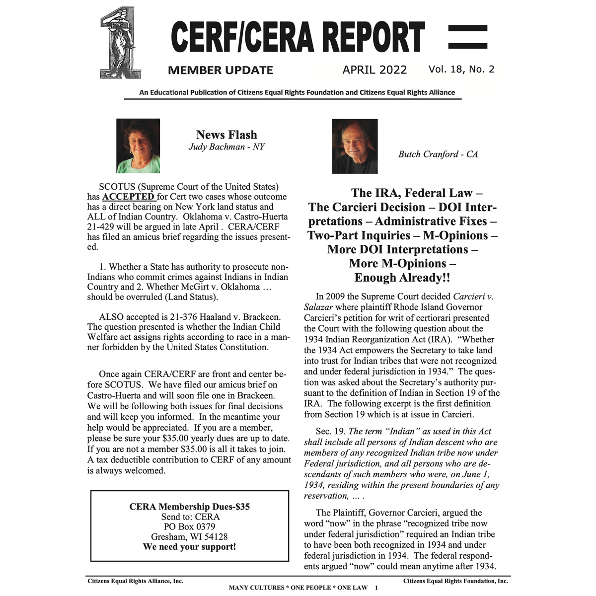 CERA CERF UPDATES NEWSLETTER