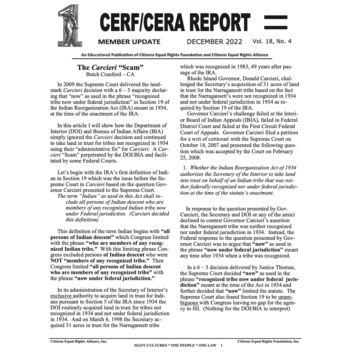 CERA CERF UPDATES NEWSLETTER