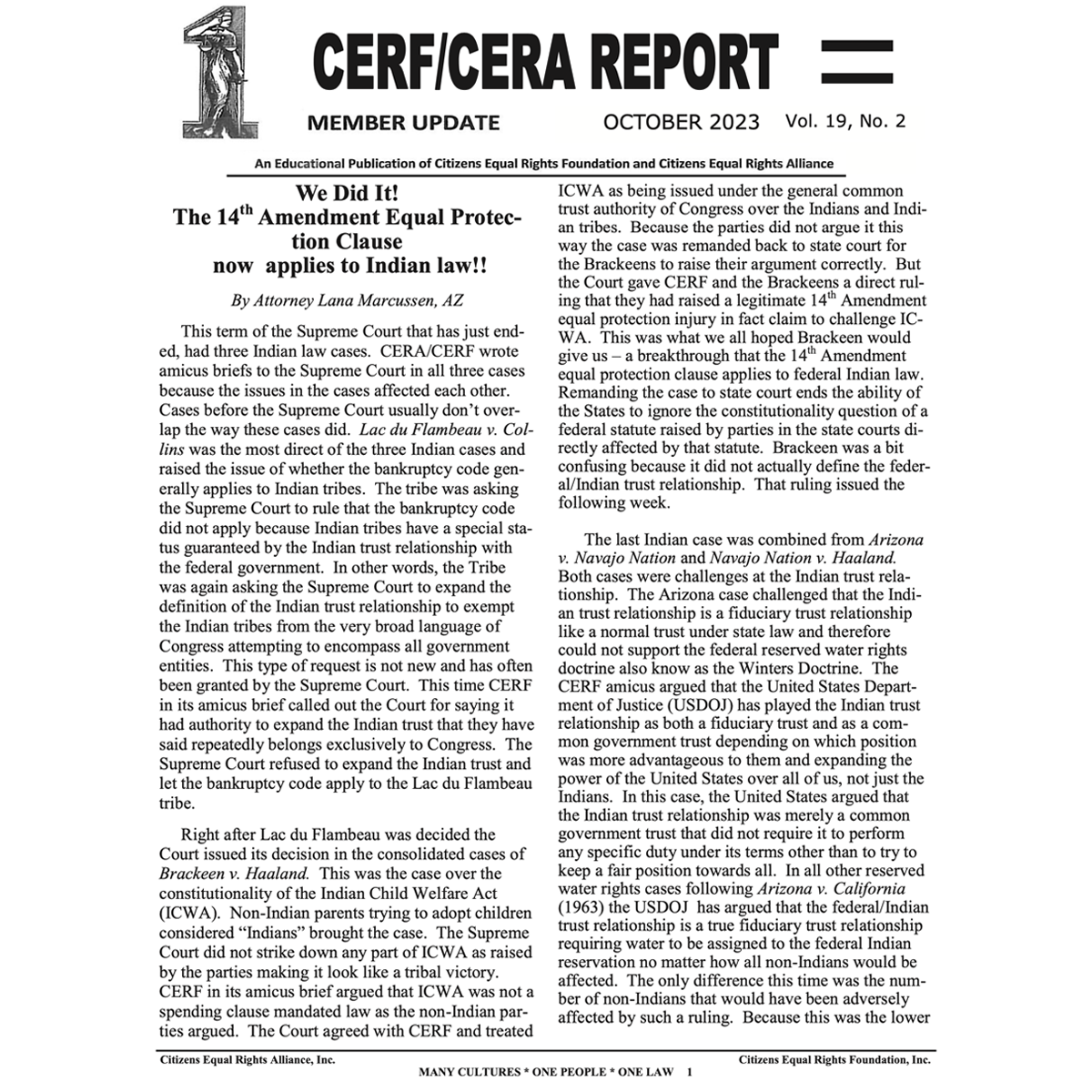 CERA CERF UPDATES NEWSLETTER